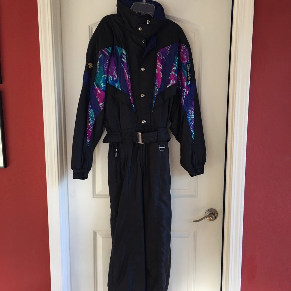 Vintage DESCENTE WomensOne Piece SKI SUIT Snow Bib